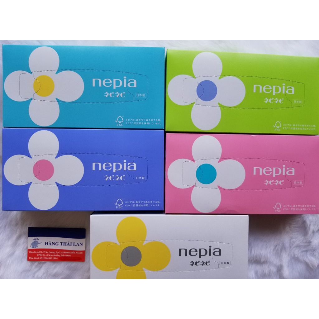 Set 5 Hộp Giấy Ăn Nepia Cao Cấp Nội Địa Nhật- Hộp khăn giấy Nhật Bản