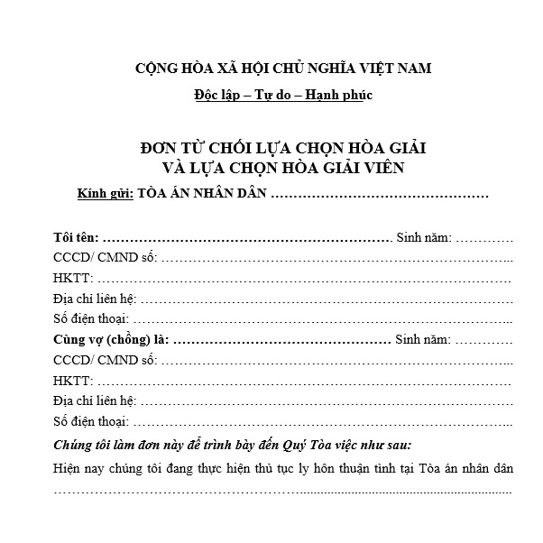 Bộ hồ sơ ly hôn đúng quy định pháp luật + Tài liệu Luật sư hướng dẫn chị tiết