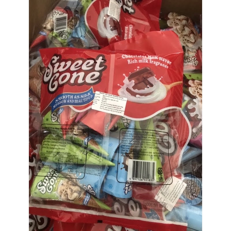 [ Ăn vặt ngon ] Combo 3 gói Bánh Ốc Quế Sweet Gone Weisiel mix vị gói 300g ăn vặt đẵ nghiền