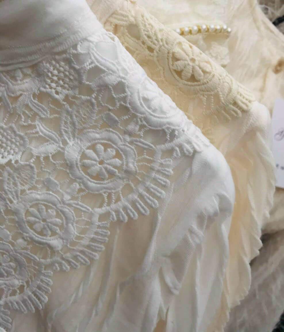 Áo sơ mi sóng pha ren quảng châu nhiều màu | BigBuy360 - bigbuy360.vn