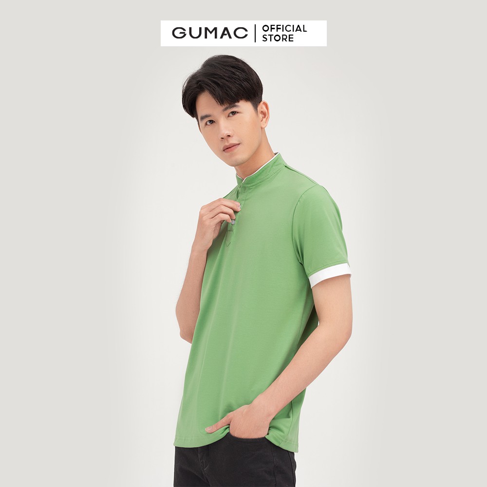 [Mã WABRGD12 giảm 10% đơn 250K] Áo thun polo nam có cổ GUMAC tay phối viền chất cotton cao cấp ATNB462 | BigBuy360 - bigbuy360.vn