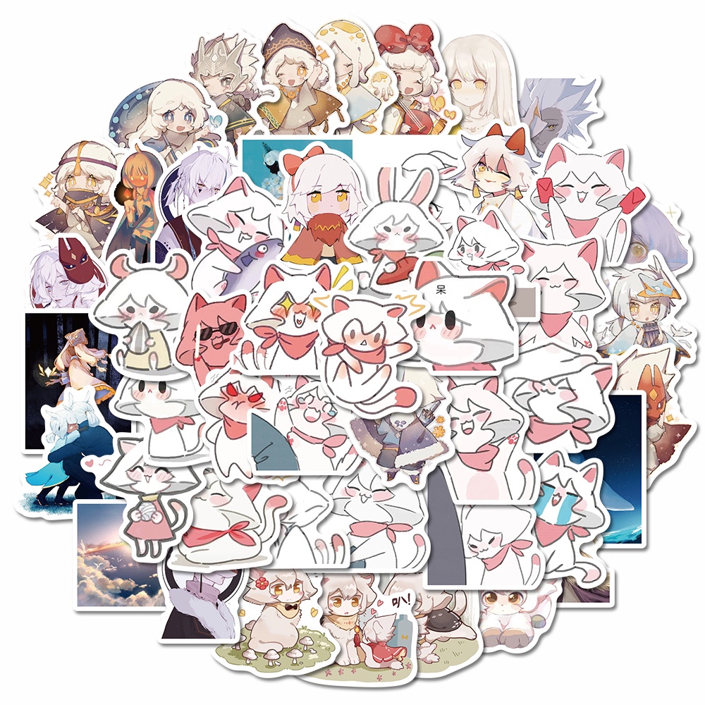 Set 50 Miếng Dán Trang Trí laptop/Cốc Nước Họa Tiết Hoạt Hình Vui Nhộn Cho Bé