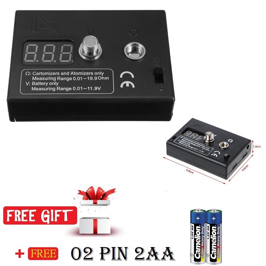 ⚡️QUÀ TẶNG⚡️ Dụng Cụ Đo Ohm Coil Master Ohm Mete Điện Tử (Dùng Pin 2AA - Tặng kèm)