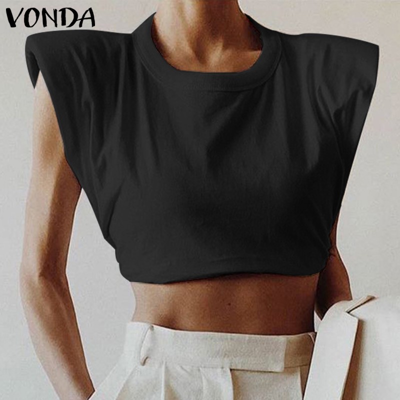 Áo kiểu VONDA dáng rộng không tay cổ tròn thời trang | BigBuy360 - bigbuy360.vn