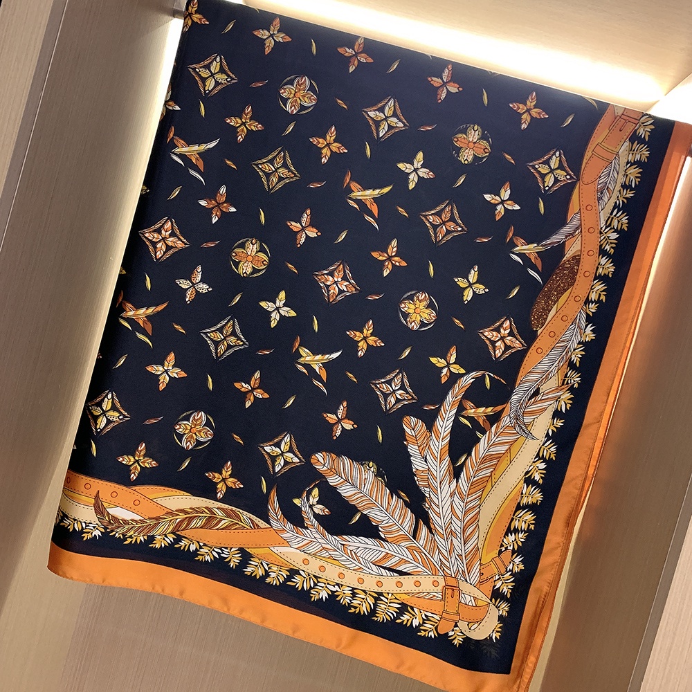 Khăn choàng vuông lớn vải lụa giả kích thước 110*110CM phong cách hồi giáo dành cho nữ WJ1014-B