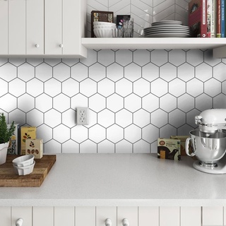 Cuộn 3 mét dài decal gạch bông dán tường hoa văn đen trắng khổ 60x300 cm