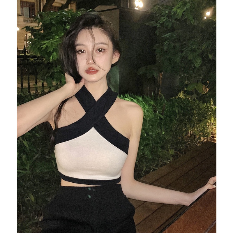 Áo croptop DUNEA hai dây thời trang mùa hè cho nữ