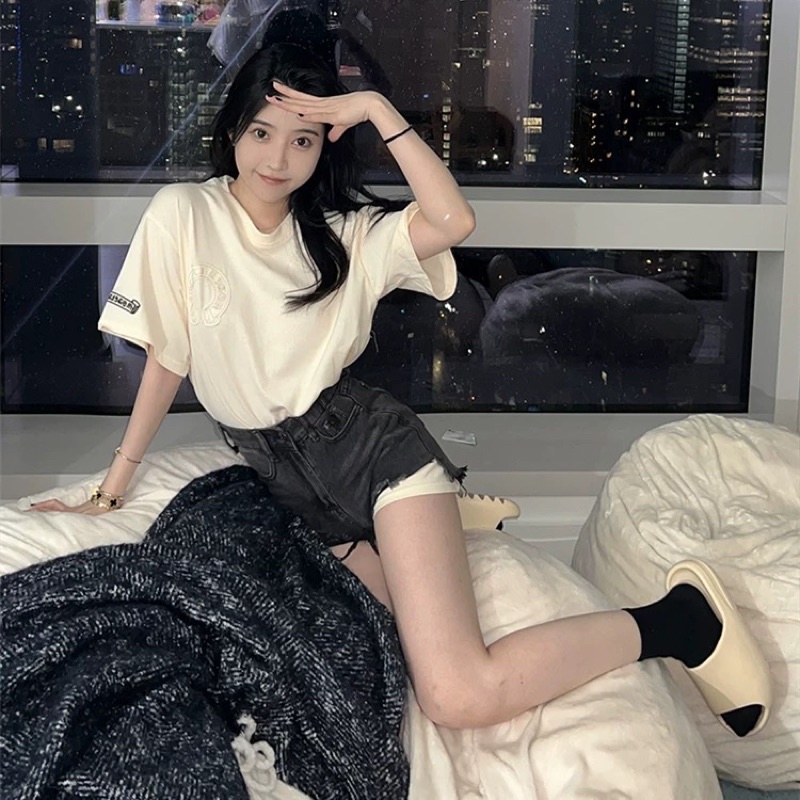 Áo phông tay lỡ Chrome Hearts 2 màu