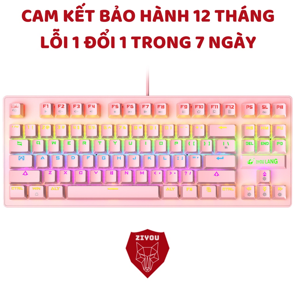 Bàn phím cơ gaming ZIYOU K2 PRO LED RGB 10 Chế Độ , Chơi Game Dùng Văn Phòng,Phù hợp Với Máy Tính,Laptop,PC