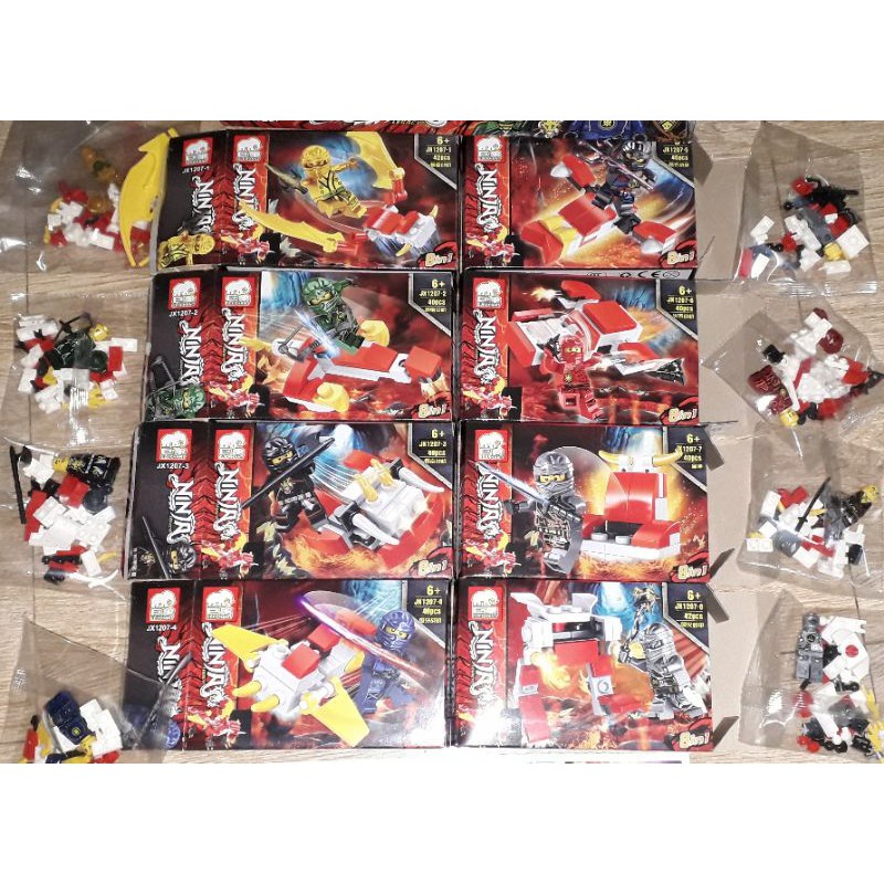 Sét 8 hộp Lắp ráp LegoNinja Quái Thú Kỳ Lân JX1207 trọn bộ có nhiều chi tiết bằng nhựa