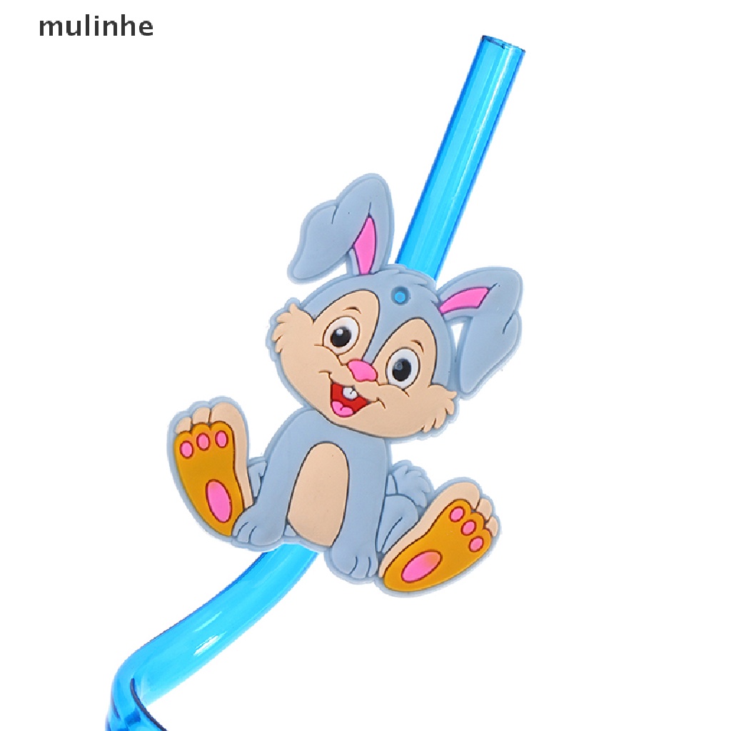 Set 8 Ống Hút Có Thể Tái Sử Dụng Hình Động Vật Cho Bé