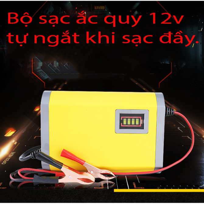 Bộ sạc bình acquy 12v - 2A thông minh, tự động ngắt khi đầy sạc bình ắc quy 12v Máy Sạc Bình Ắc Quy Tự Động Cho Xe Máy