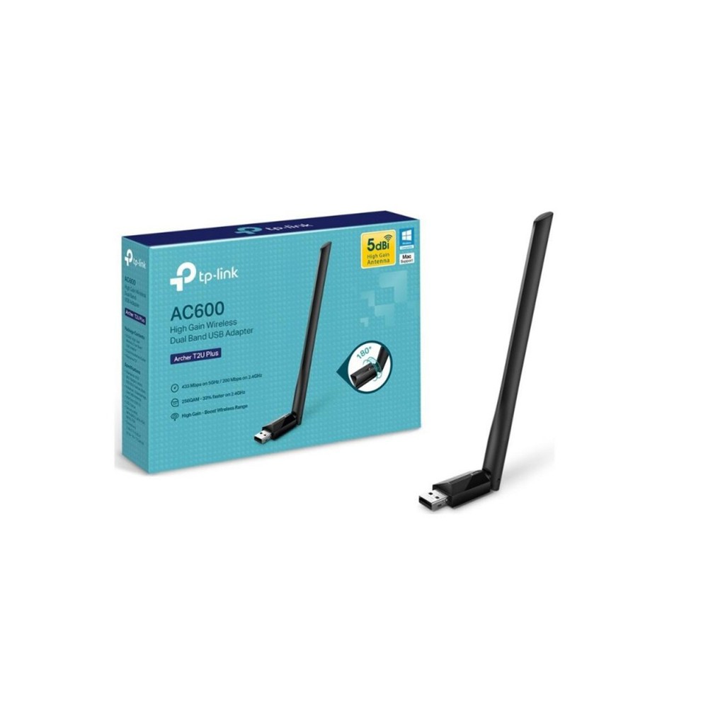 USB nhận WiFi TP-Link Băng tần kép AC600 Archer T2U Plus 1 Angten (200 – 433Mbps) | BigBuy360 - bigbuy360.vn