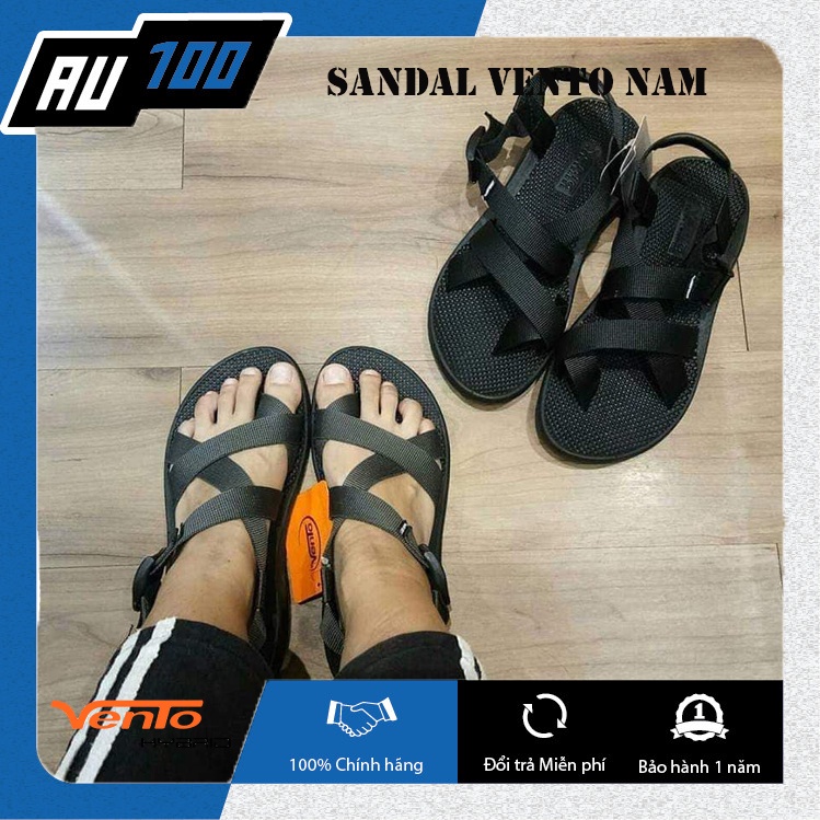 Sandal Nam Vento NV65 chính hãng - màu đen [thiết kế đơn giản, dễ phối đồ, phù hợp mọi lứa tuổi]