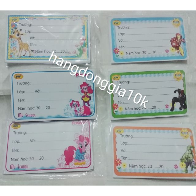 {DEAL 1K} 1 TỆP NHÃN VỞ HỌC SINH LOẠI ĐẸP CỠ TO