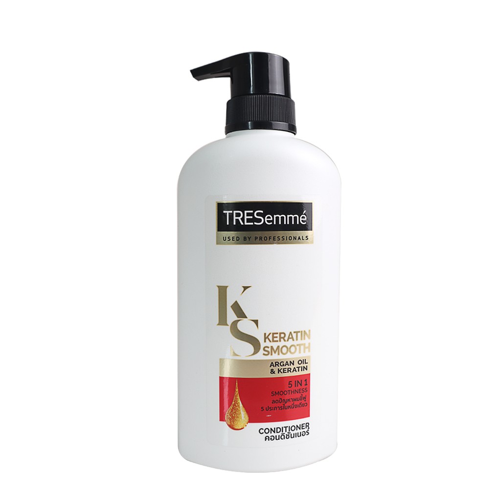 Dầu xả tái tạo tóc hư tổn TRESEMME Argan Thái Lan 425ml - chai màu trắng đỏ - Keratin smooth