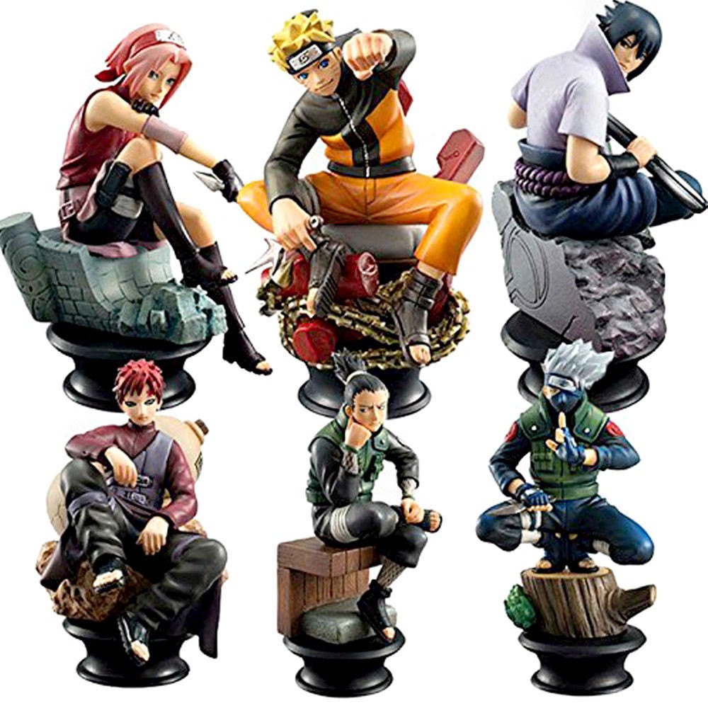 6 Mô hình nhân vật Naruto 9cm Gaara Kakashi Sakura Uzumaki Hatake