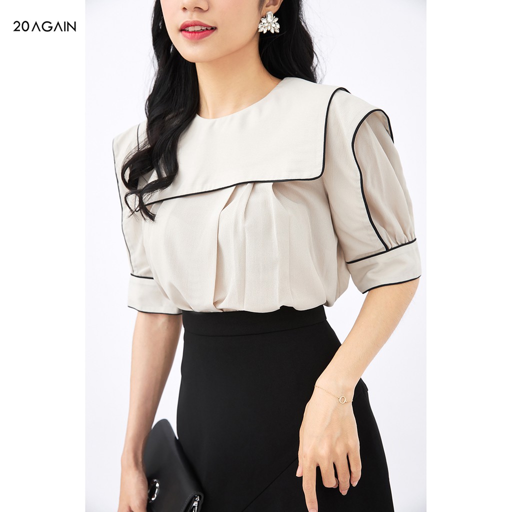 Áo sơ mi viền vai phối 20Again ASA1138 cô thủy thủ vô cùng đáng yêu