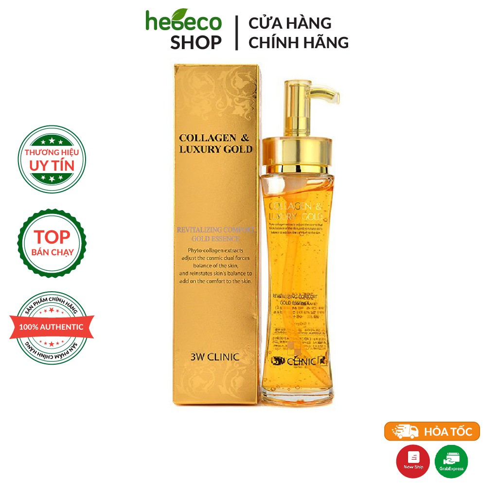 Tinh chất dưỡng trắng và chống lão hóa da Collagen Luxury Gold 3W Clinic 150ml - Hàn Quốc Chính Hãng