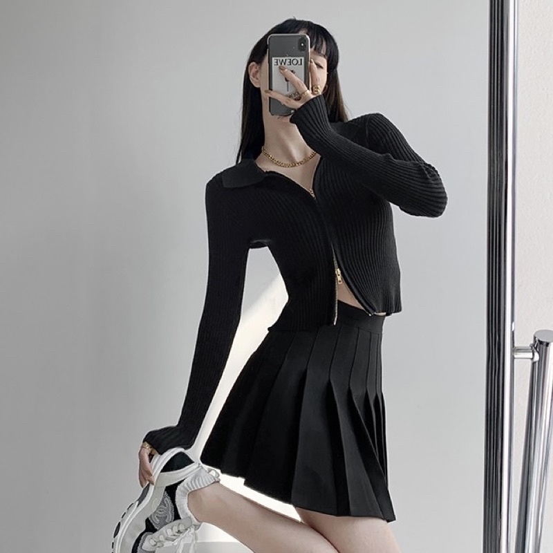 Chân Váy Xếp Ly Tennis Skirt Dáng Xoè | Chân Váy Xếp Ly Nâu Quini Store | BigBuy360 - bigbuy360.vn