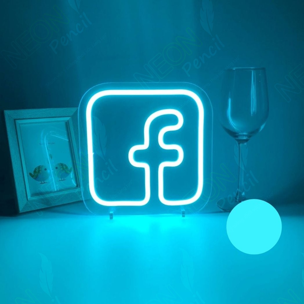Logo Facebook 25*25cm | Đèn led Neon | Chữ led trang trí | Decor phòng ngủ | đèn decor - Pencil Neon