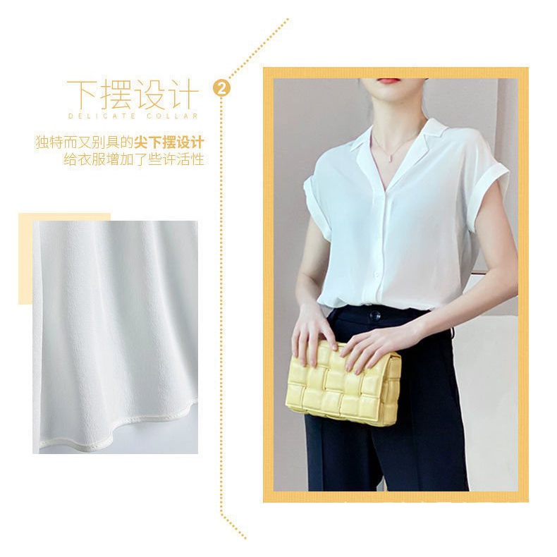 Áo Sơ Mi Chiffon Lụa Lạnh Cao Cấp Tay Ngắn Dáng Rộng Phong Cách Thời Trang Mới 2022