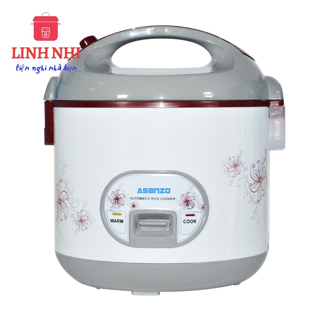 Nồi Cơm Điện Nắp Liền Asanzo 1,8 Lít RC-18AB Kiểu Dáng Hiện Đại- Gia Dụng Linh Nhi