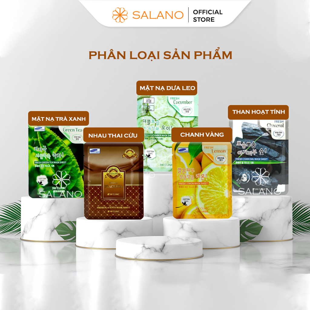 Mặt nạ nhau thai cừu chống lão hóa Hàn Quốc dưỡng da giảm mụn mờ thâm 3W CLINIC SALANO MNSLN08 | BigBuy360 - bigbuy360.vn