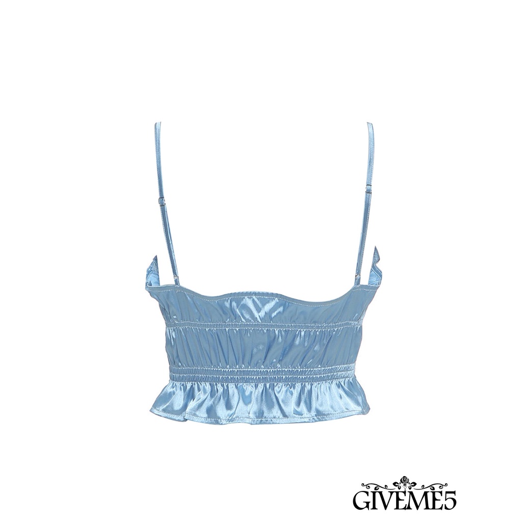 Áo lửng hai dây phối nhún bèo quyến rũ cho nữ