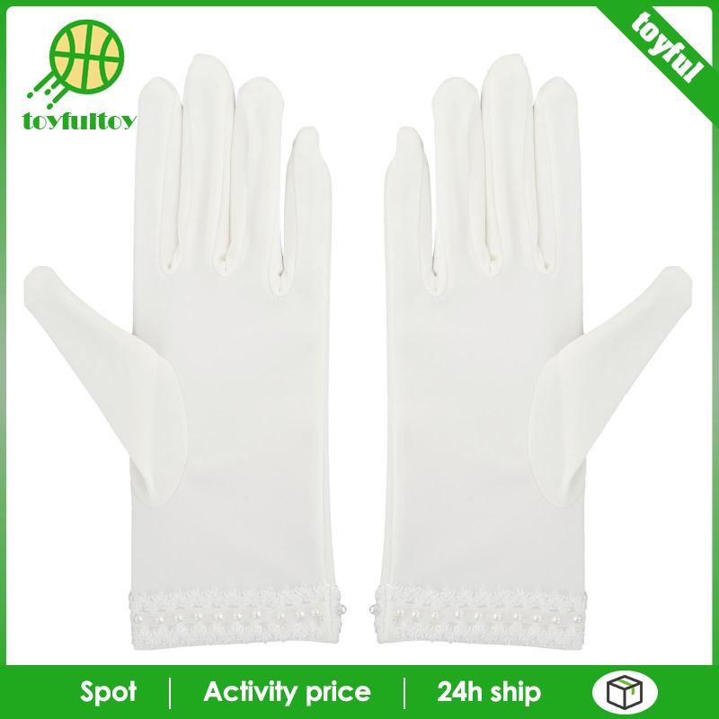 Găng Tay Satin Ngắn Toàn Diện Dành Cho Cô Dâu Trong Tiệc Cưới