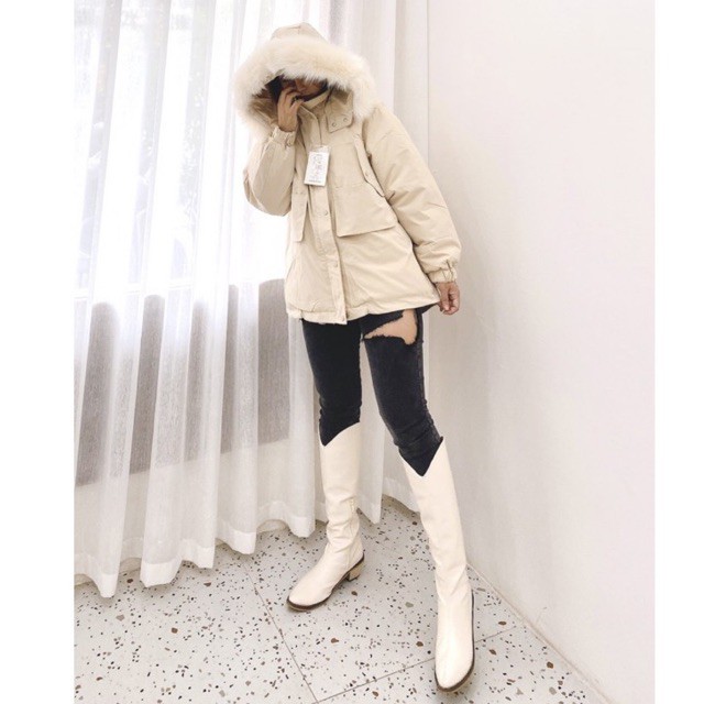 Áo khoác phao đại hàn kaki phong cách ulzzang