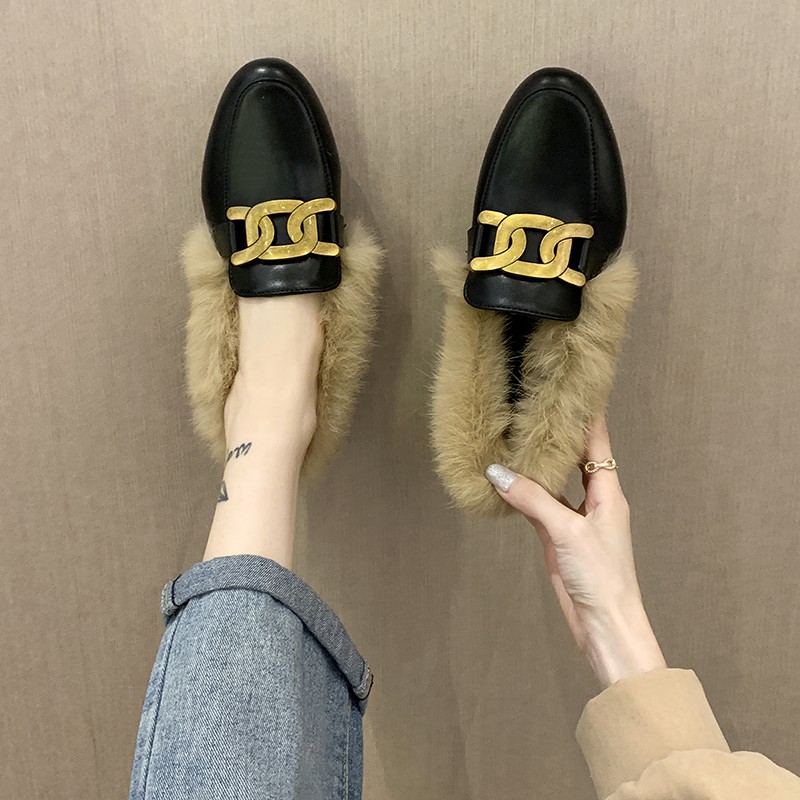 ❣HOT  Giày Loafer Nữ Mũi Nhọn Đế Bệt Mùa Đông 2020