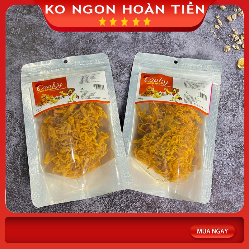 [Khô gà bơ tỏi ăn vặt Rẻ Vô Địch] Khô gà bơ tỏi Cooky 50g ngon rẻ - Khô gà lá chanh | BigBuy360 - bigbuy360.vn