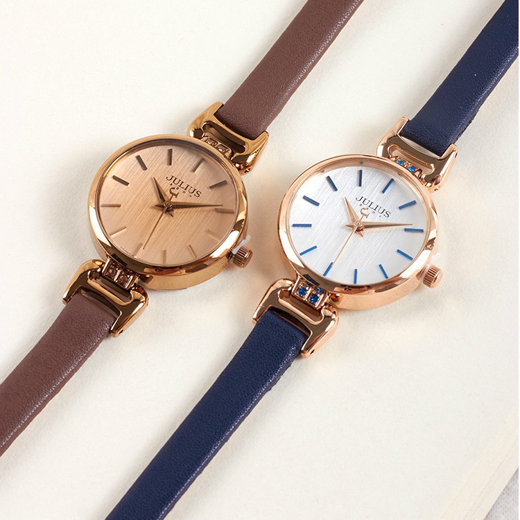 Đồng hồ nữ JA-925E Julius Hàn Quốc dây da (nâu)