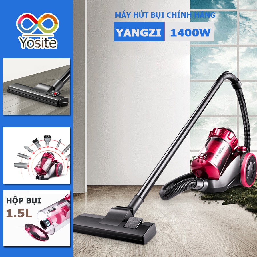 Máy hút bụi Yangzi XC87 công suất 1400W lực hút 17kPa hút sạch bụi bẩn trên mọi địa hình tặng 9 đầu hút