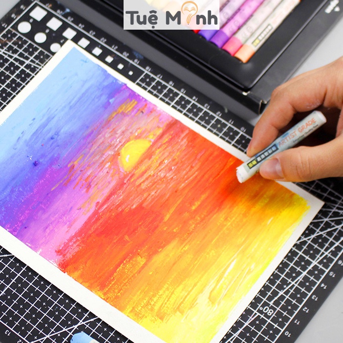Bộ 12 màu phấn tiên Marie's Master Pastel phấn màu họa cụ vẽ tranh (đọc lưu ý)