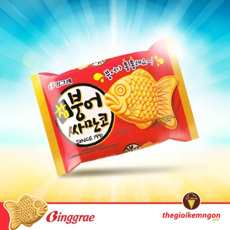 Kem bánh cá đậu đỏ Samanco Red Bean Binggrae Hàn Quốc - 150ML
