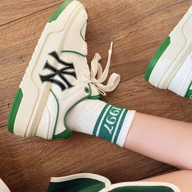 Giày MLB Nữ, Sneakers Thể Thao Thời Trang Da Bò In 3D Tăng Chiều Cao Hàng Đẹp , có 2 màu đen , xanh  siêu đẹp  T1