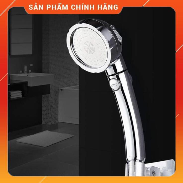 🚿 Đầu vòi sen áp suất cao có nút tắt / mở + dây inox 1.5m bạc 206783-206784 🚿