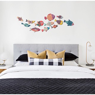 BỘ TRANH DÁN TƯỜNG 9 CON CÁ DECOR TRANG TRÍ TƯỜNG