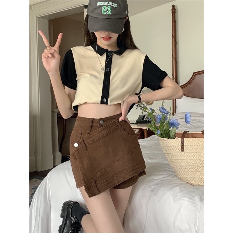 Quần Short jeans Lưng Cao Phong Cách retro Quyến Rũ Cho Nữ