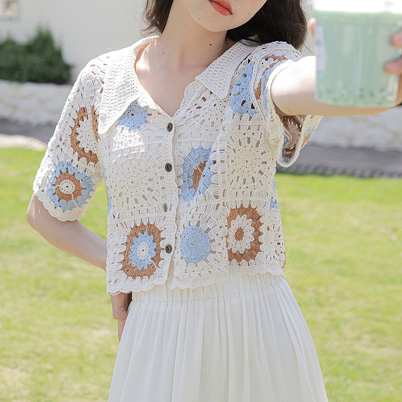 Áo Croptop Dệt Kim Thiết Kế Nút Thời Trang Mùa Hè Quyến Rũ Cho Nữ