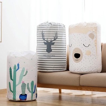 <Video Review> Túi Vải Đựng Chăn Màn Quần Áo, Đựng Đồ PEVA Chống Thấm Sức Chứa Lớn Có Dây Rút 83 x 40cm U095