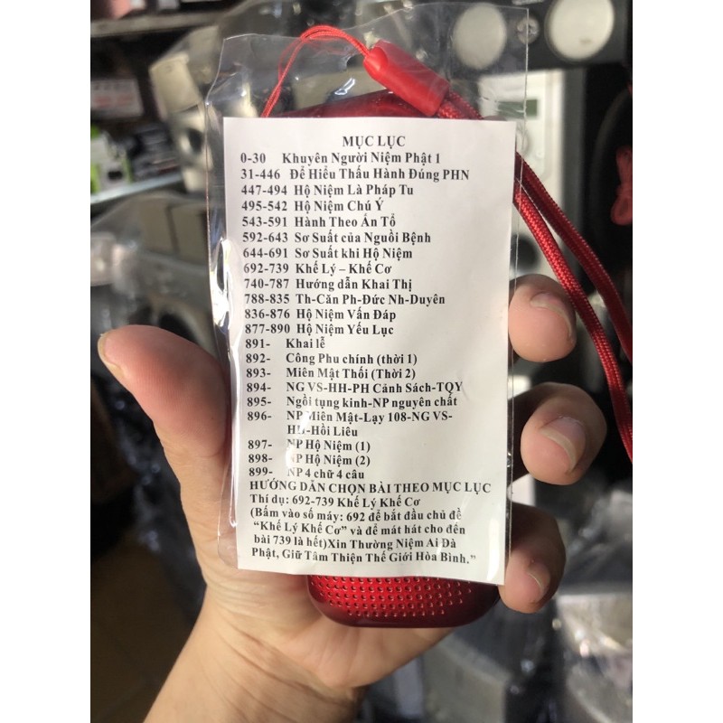 Máy giảng kinh phật thẻ nhớ trong đã chép sẵn kinh