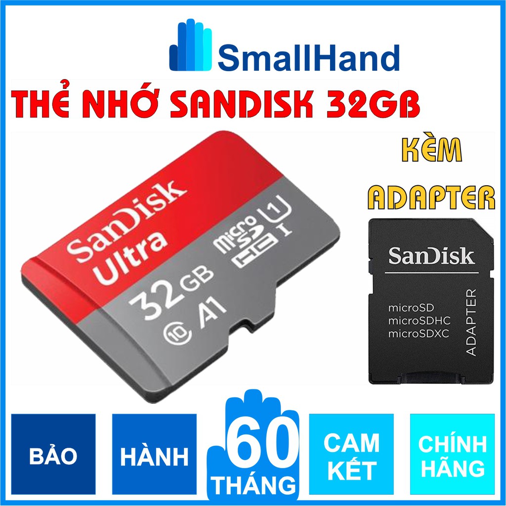 Thẻ nhớ SanDisk 32GB Chính hãng kèm Adapter