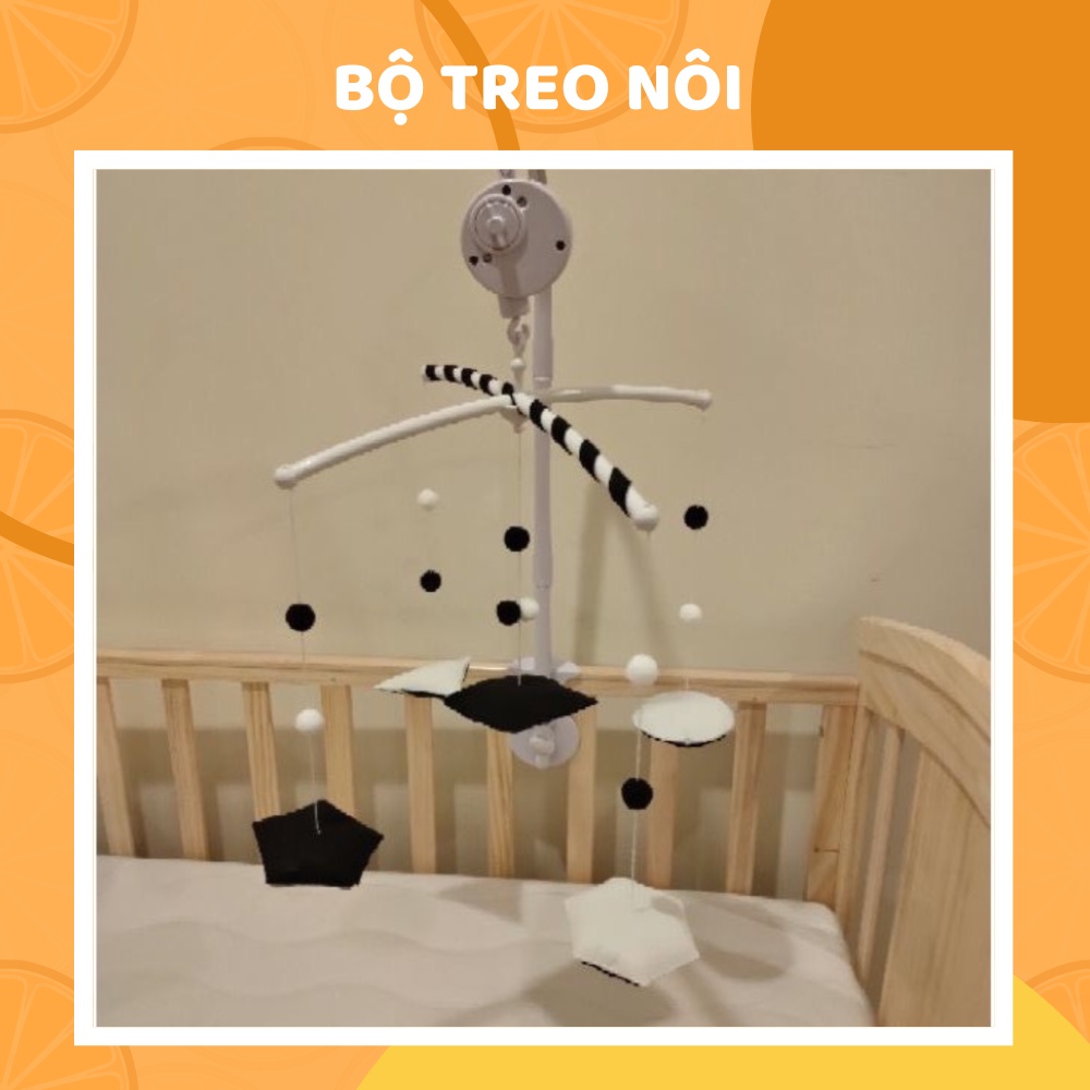 Bộ Treo Nôi Kích Thích Thị Giác Cho Trẻ Dưới 12 Tháng Tuổi Hình Khối Đen Trắng