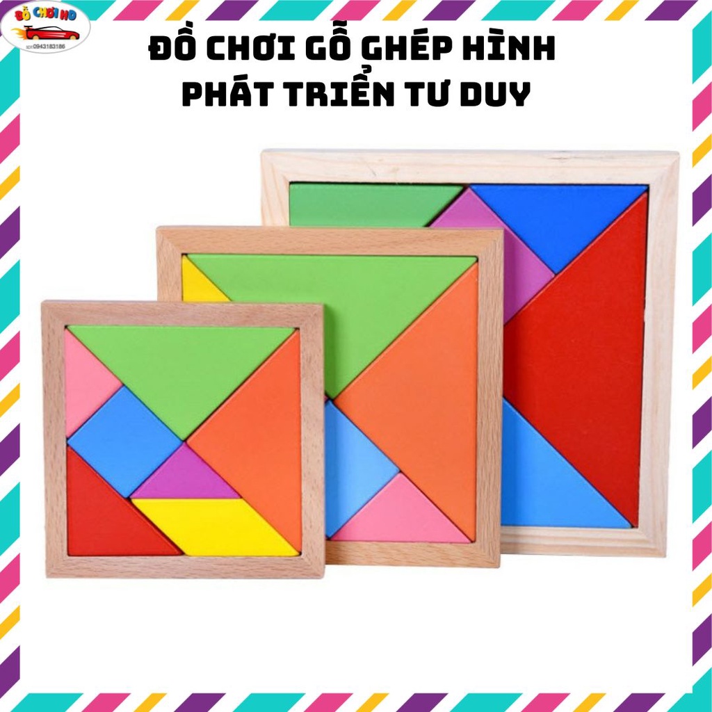 Đồ chơi ghép hình trí uẩn tangram, đồ chơi phát triển tư duy cho bé