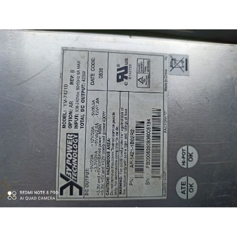 Nguồn máy tính server Ibm YM-7421D 420w 12v 25A, 5v 20A đã kích mod tổ ong dùng Led pháo hoa