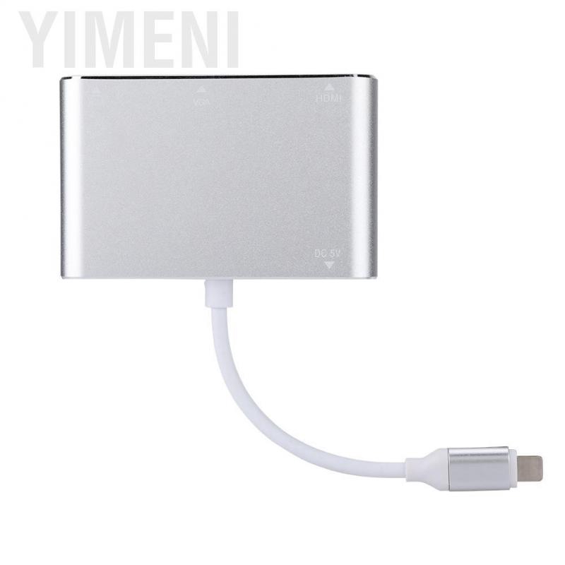 Cáp Chuyển Đổi Âm Thanh Từ Cổng Hdmi + Vga + Audio Hd Hub Cho Iphone5 / 5s / 6 / 6s / 6plus / 6splus / 7 / Ipad4 / Ip