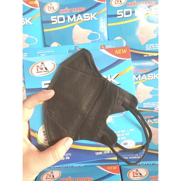 [Combo 5 Hộp Khẩu Trang ]5D Mask Nam Anh Trắng,Đen,Xanh,Xanh Đen(Hộp 10c)